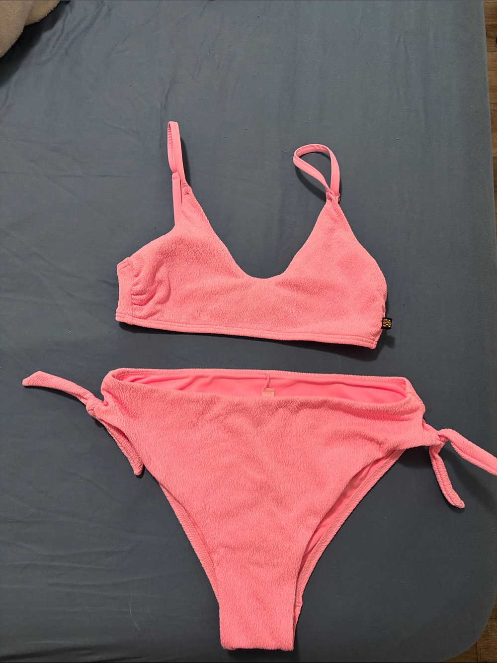 La Vie En Rose Pink Textured Bikini Set